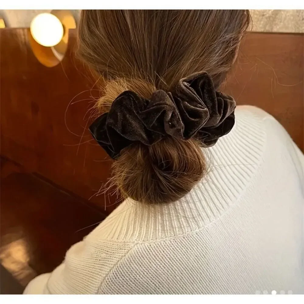 Luxe Neutral Velvet Oversized Scrunchie Set (4-Piece)